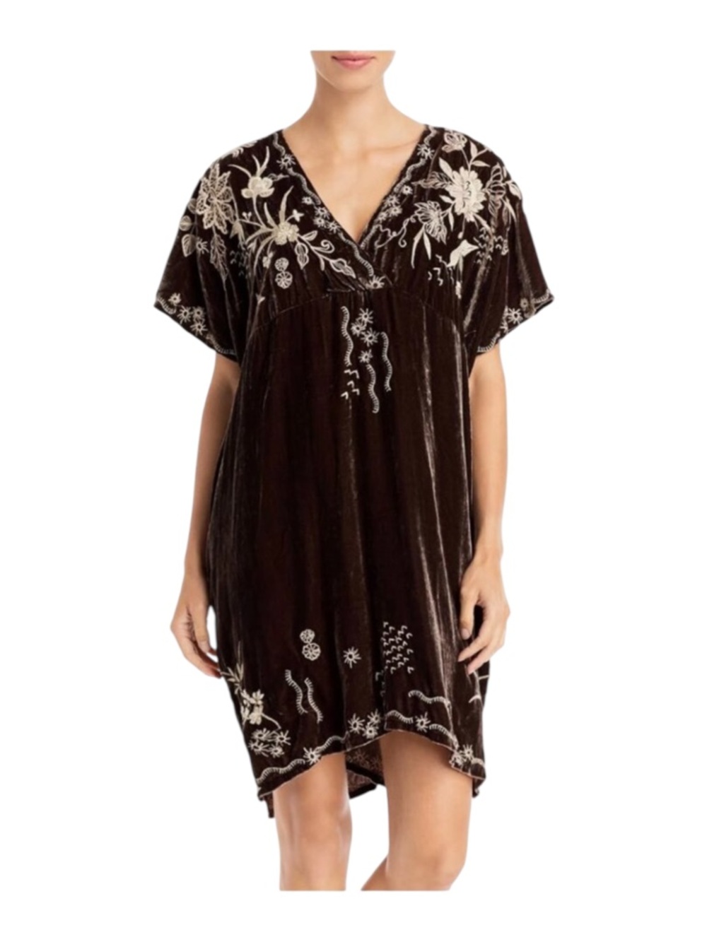 Johnny Was Silk Blend Maree Velvet Effortless Kaftan Sz S - Picture 3 of 11